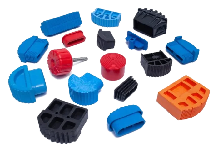 Colourful ladder shoes and stabiliser caps